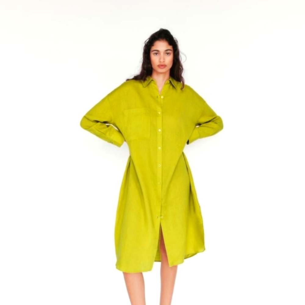 NWT Zara oversize linen shirtdress